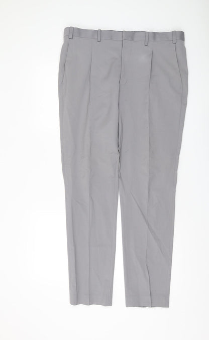 Marks & Spencer Grey Dress Trousers for Men, Size 36