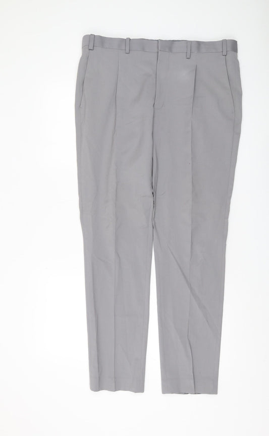 Marks & Spencer Grey Dress Trousers for Men, Size 36