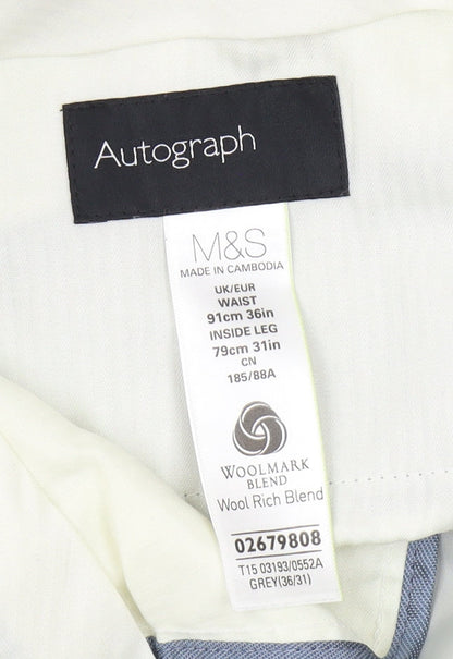 Marks & Spencer Grey Dress Trousers for Men, Size 36