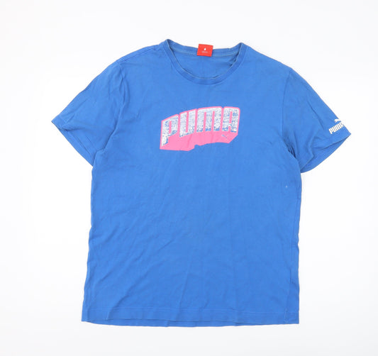 Puma Men's Blue L T-Shirt with Graphic Print