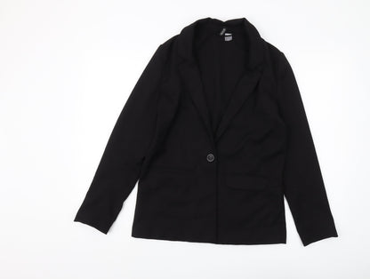 Divided Women Black Blazer Size 8 Single-Breasted