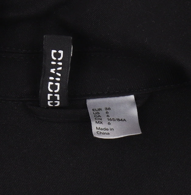 Divided Women Black Blazer Size 8 Single-Breasted