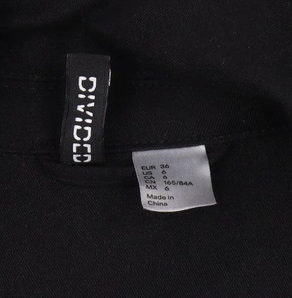 Divided Women Black Blazer Size 8 Single-Breasted