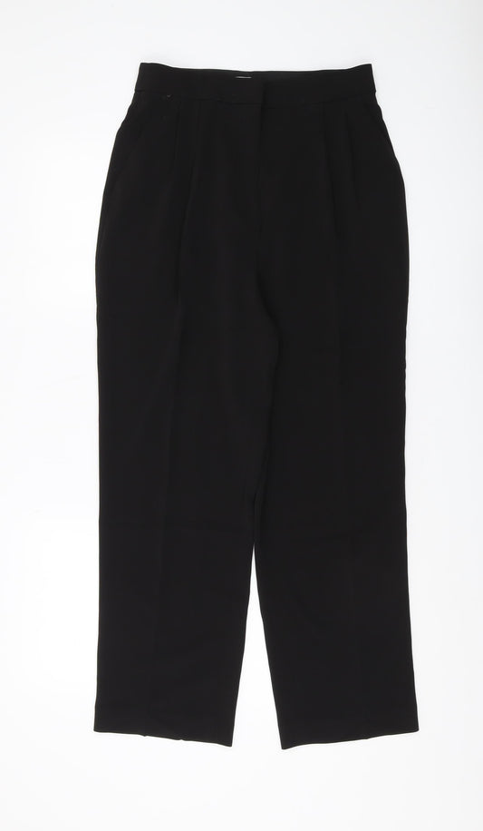 Womens UK Size 10 H&M Regular Fit Dress Pants Black Trousers