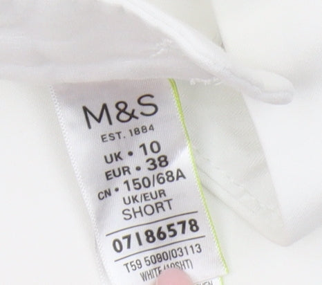 Womens UK Size 10 Marks and Spencer Slim Fit Cropped White Trousers