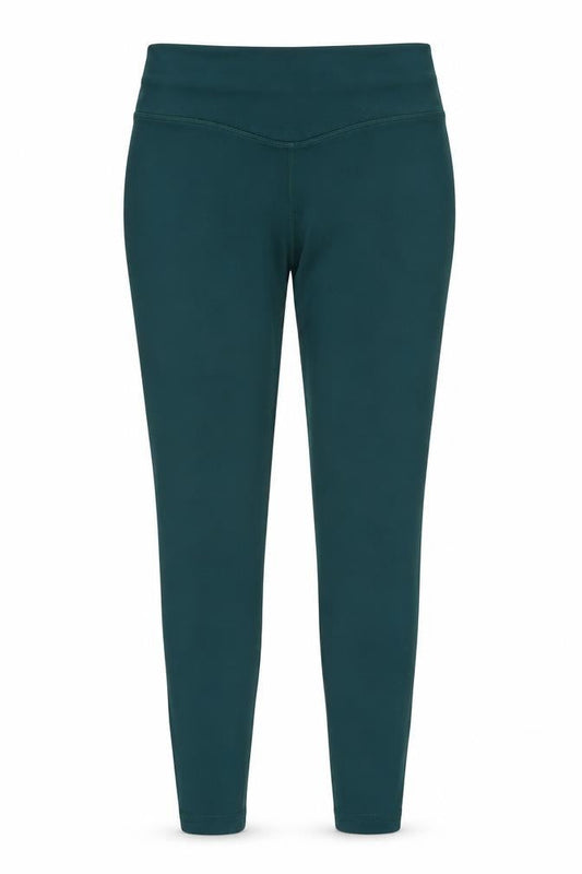 Front view of Dunnes Women's Green Leggings, Medium, Active