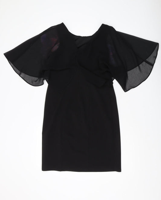 Wallis Petite Black Floral Shift Dress - Women 8