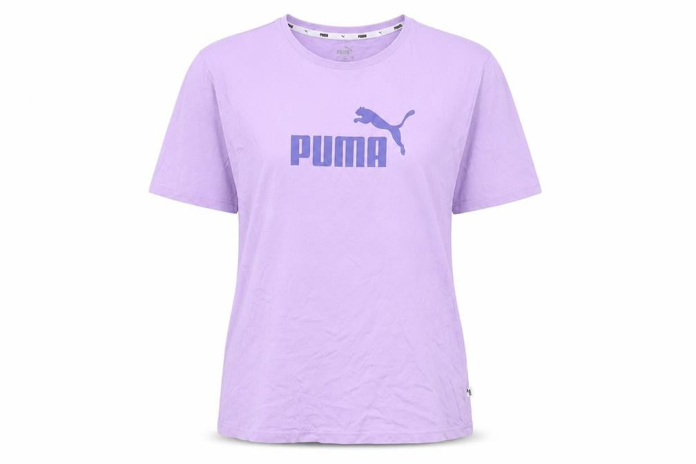 Front view of Puma unisex purple crew neck t-shirt, size 18