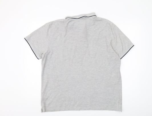 Red Herring Men's Grey XL Slim Fit Polo Shirt