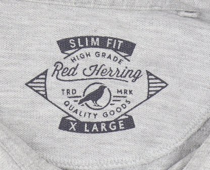 Red Herring Men's Grey XL Slim Fit Polo Shirt