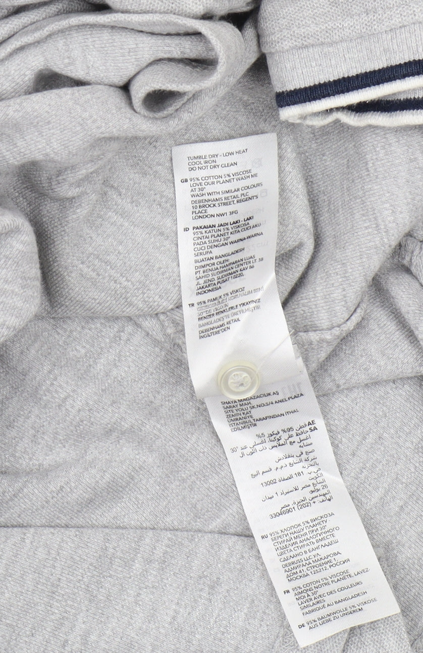 Red Herring Men's Grey XL Slim Fit Polo Shirt