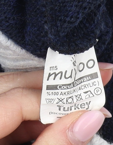 Muyoo Boys Blue Bear Jumper 3-4 Years Acrylic Knit