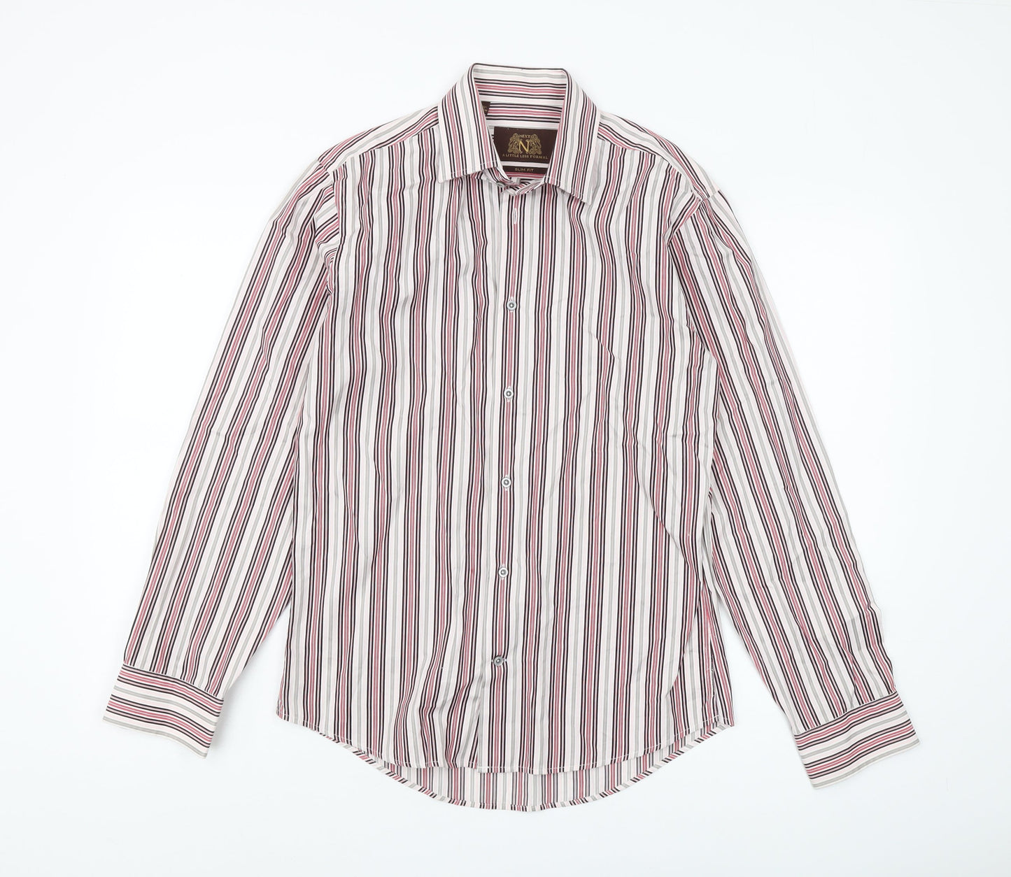 Next Men's Multicoloured Striped Slim Fit Shirt