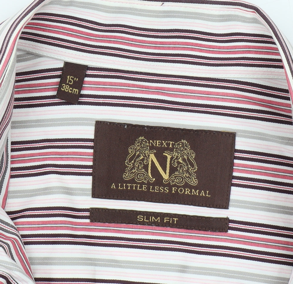 Next Men's Multicoloured Striped Slim Fit Shirt