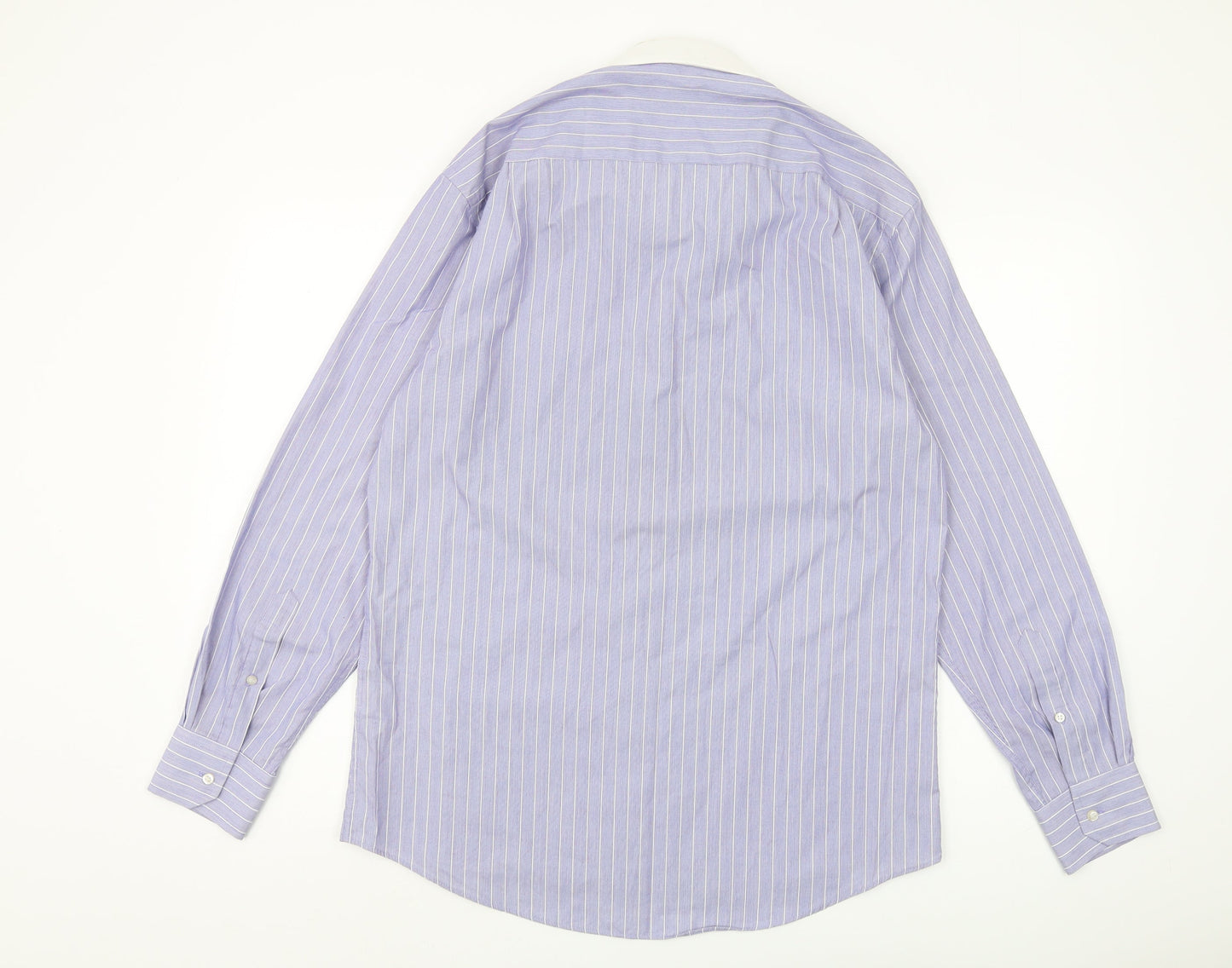 Dehavilland Men's Purple Striped Long Sleeve Shirt