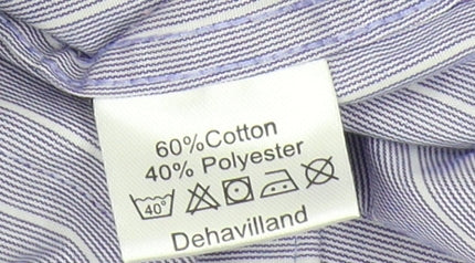 Dehavilland Men's Purple Striped Long Sleeve Shirt