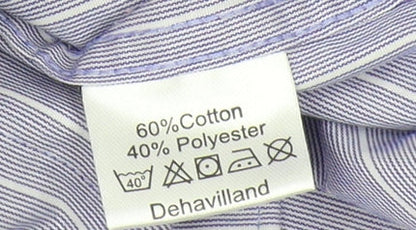 Dehavilland Men's Purple Striped Long Sleeve Shirt