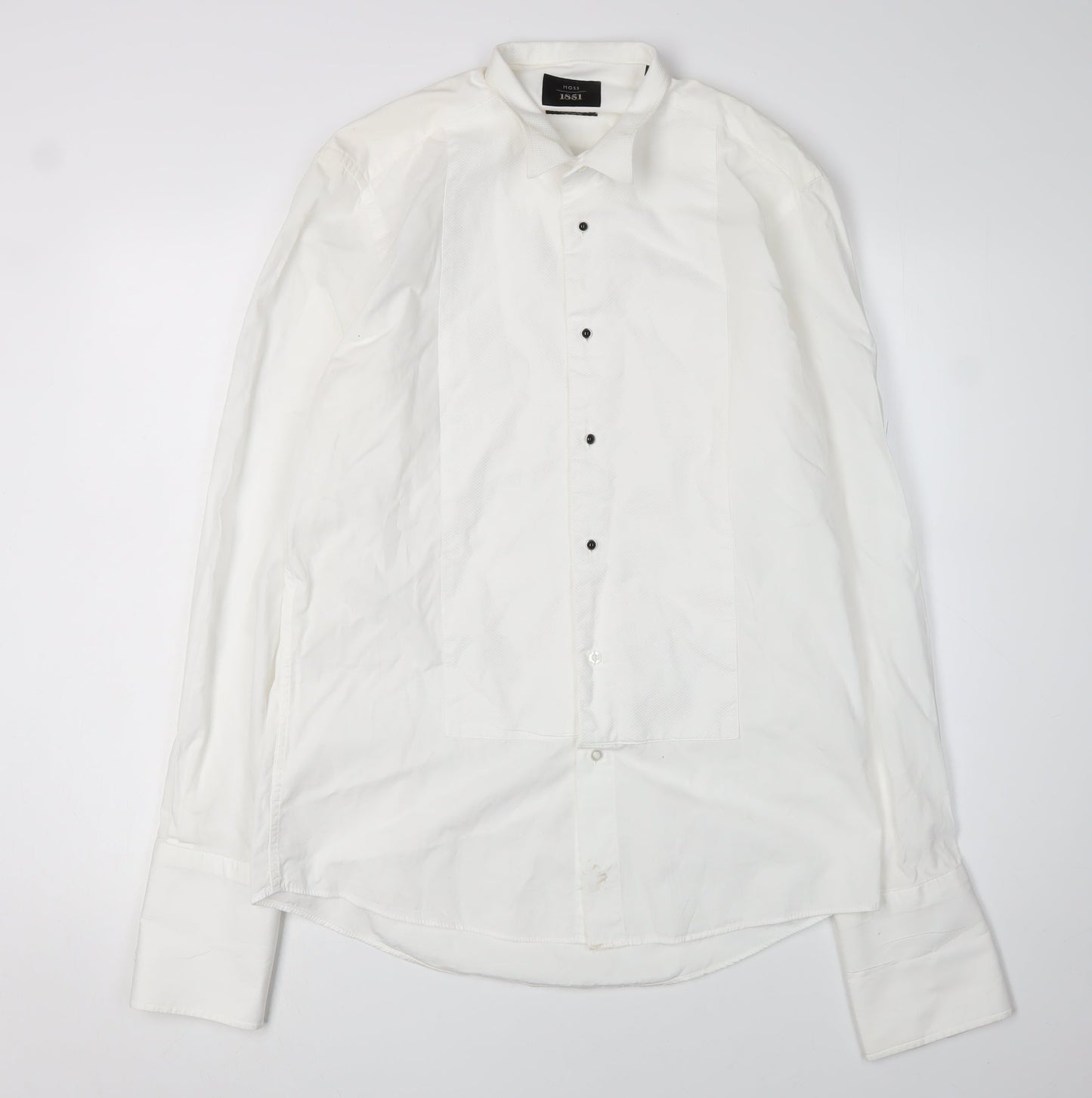 Mens UK Collar Size 39 Moss 1851 Smart White  Dress Shirt