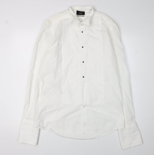 Mens UK Collar Size 39 Moss 1851 Smart White  Dress Shirt