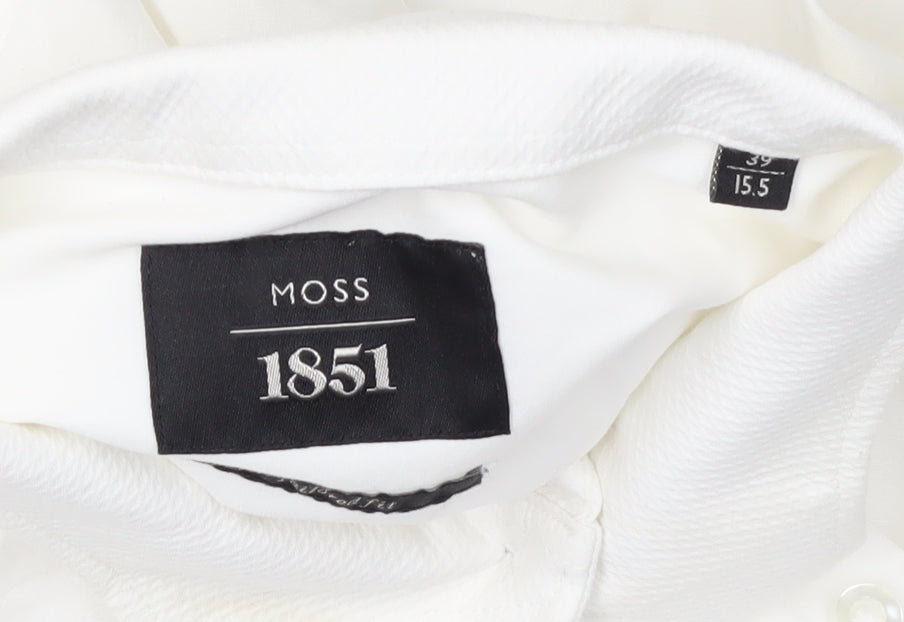 Mens UK Collar Size 39 Moss 1851 Smart White  Dress Shirt