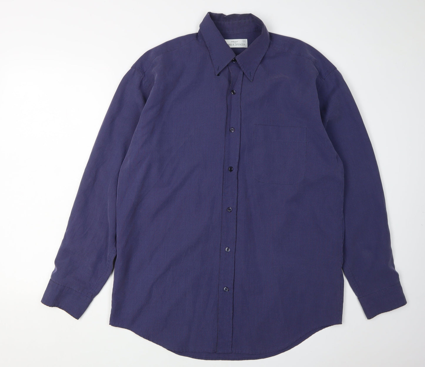 Marks and Spencer Men's Purple Long Sleeve Shirt