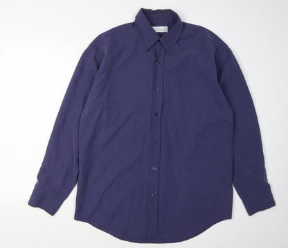 Marks and Spencer Men's Purple Long Sleeve Shirt