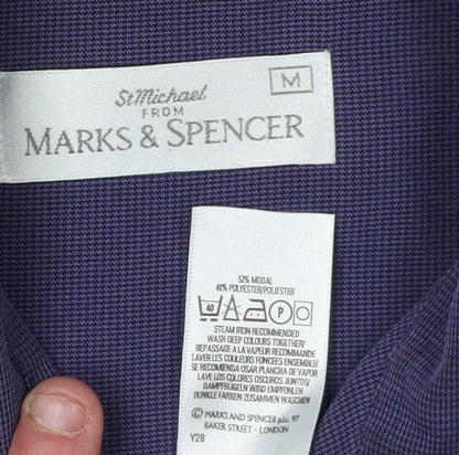 Marks and Spencer Men's Purple Long Sleeve Shirt