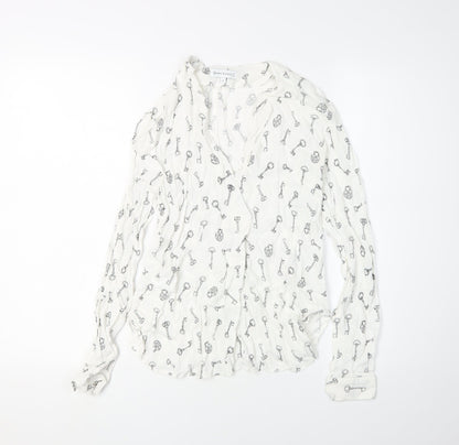 Womens UK Size 10 Warehouse White Basic Blouse
