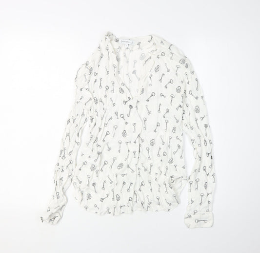 Womens UK Size 10 Warehouse White Basic Blouse