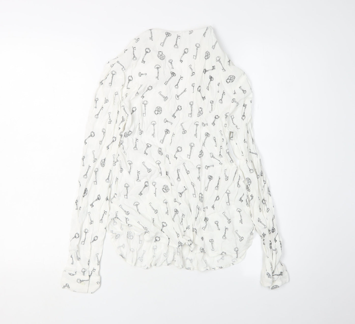 Womens UK Size 10 Warehouse White Basic Blouse