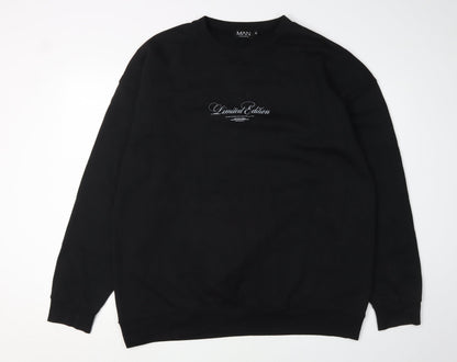 Mens UK Size M boohooMAN Black Pullover Sweatshirt