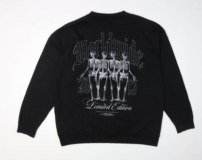 Mens UK Size M boohooMAN Black Pullover Sweatshirt