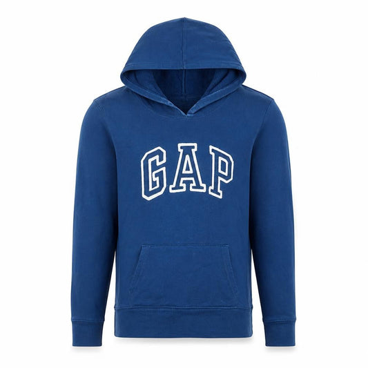GAP Boys Blue Hooded Pullover Hoodie M - Iconic Logo Style