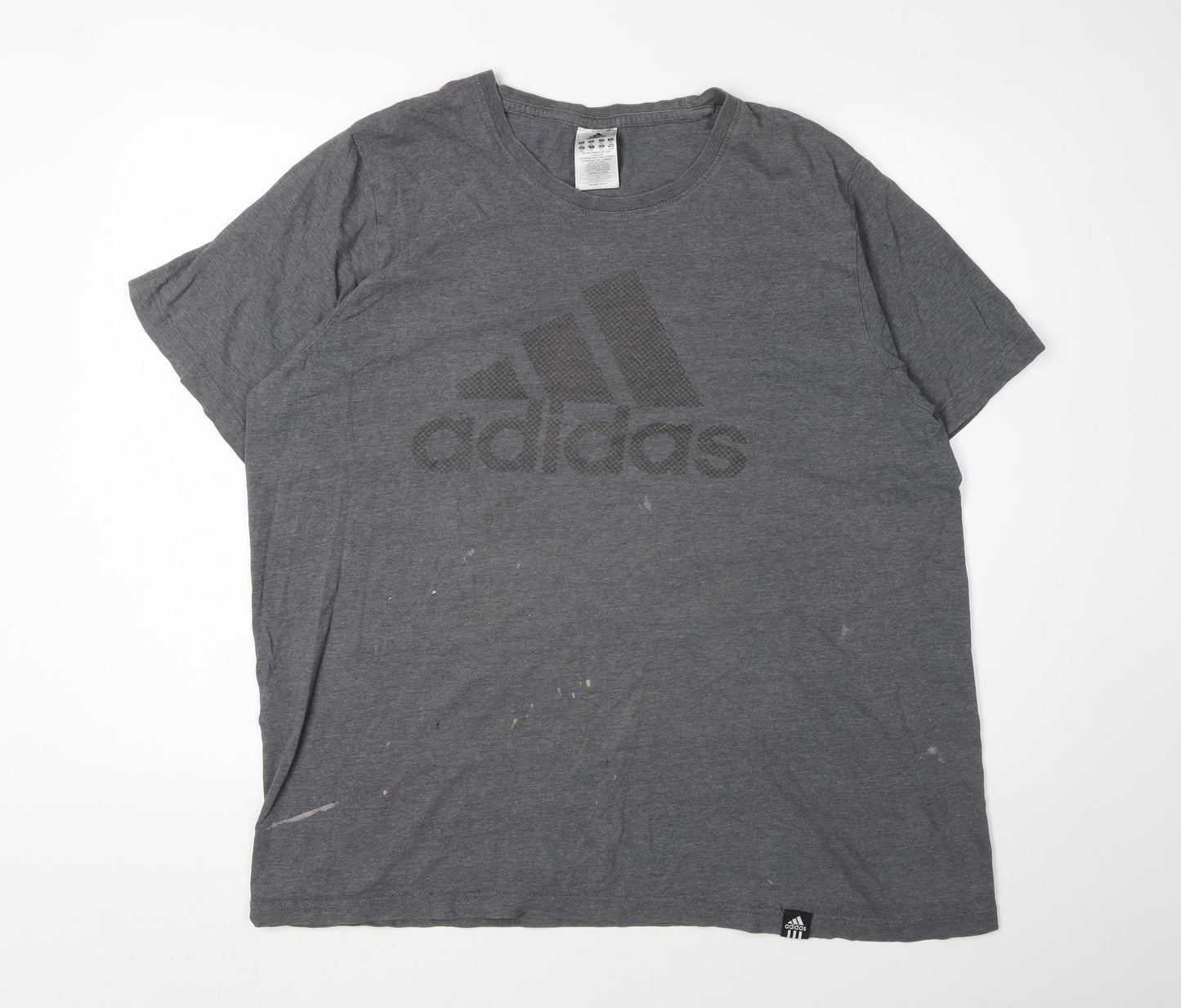 Adidas Men's Grey Logo T-Shirt 2XL Casual Sportswear