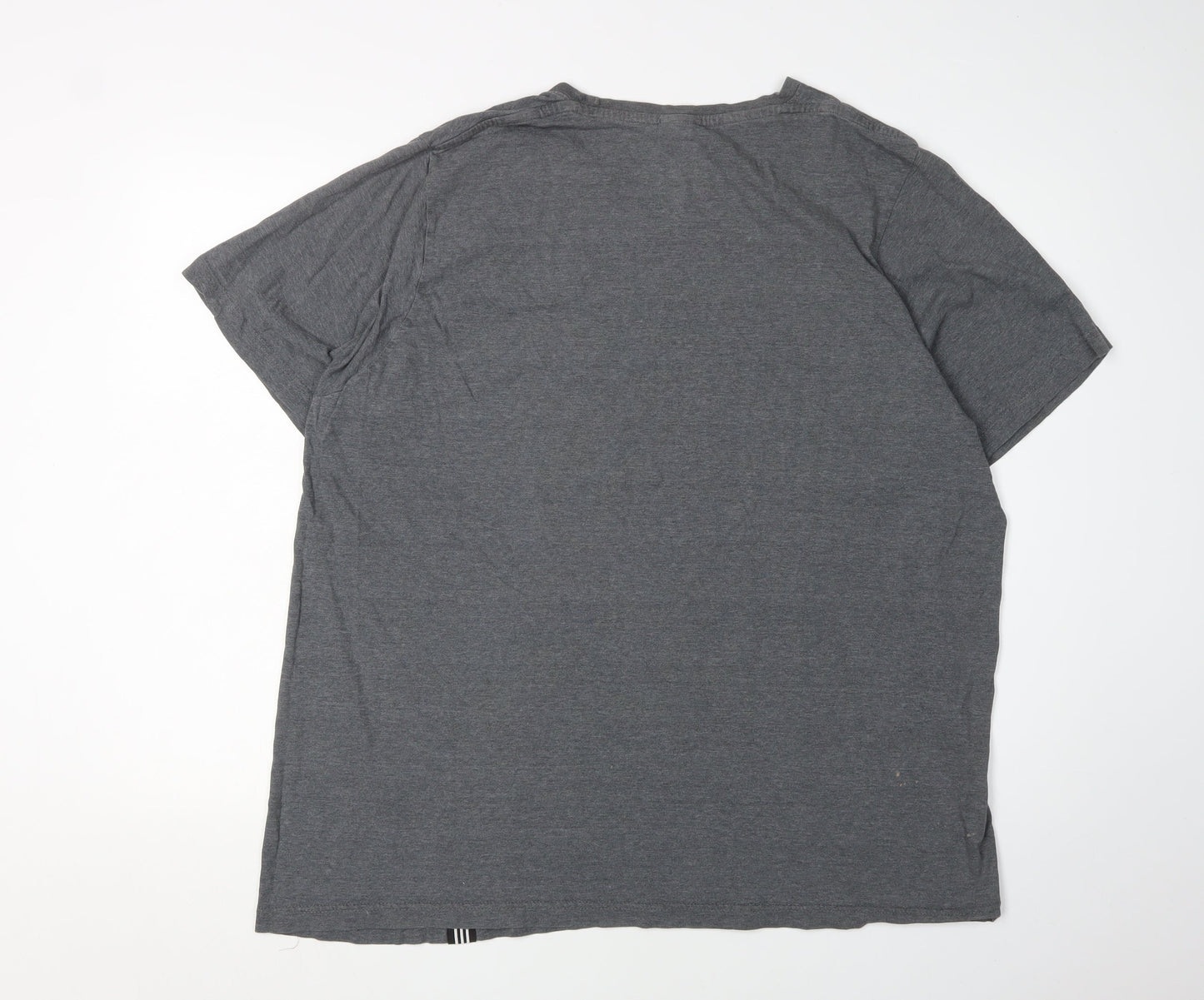 Adidas Men's Grey Logo T-Shirt 2XL Casual Sportswear