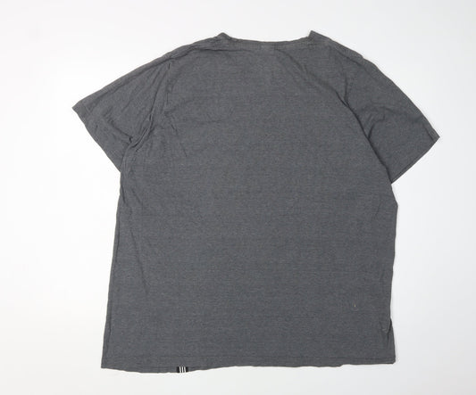 Adidas Men's Grey Logo T-Shirt 2XL Casual Sportswear