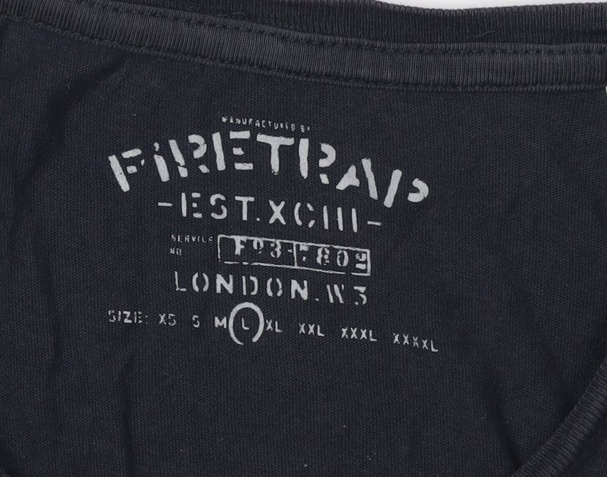 Mens UK Size L Firetrap Black  T-Shirt