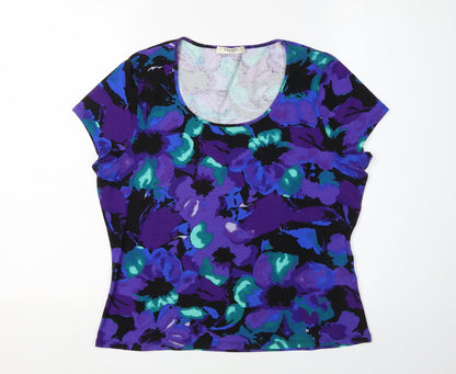 Womens UK Size L Precis Multicoloured Basic T-Shirt