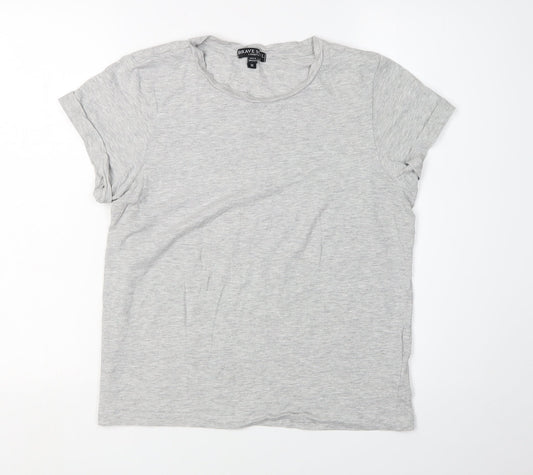 Womens UK Size M Brave Soul Grey Classic T-Shirt