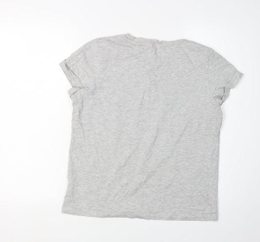 Womens UK Size M Brave Soul Grey Classic T-Shirt