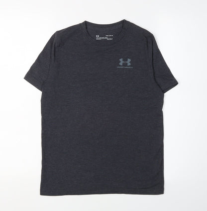 Under Armour Boys Black Relaxed Fit T-Shirt