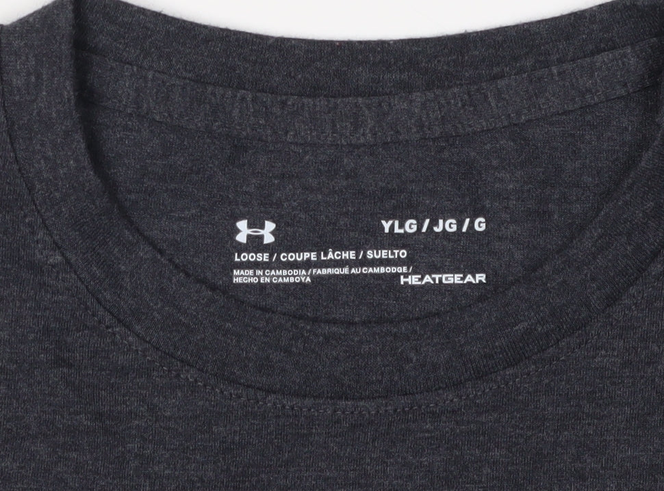 Under Armour Boys Black Relaxed Fit T-Shirt