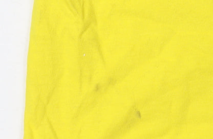 George Men's Yellow Cartoon Graphic T-Shirt, Size S