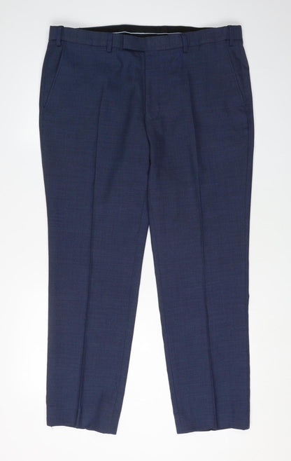Marks and Spencer Men's Blue Slim Dress Pants
