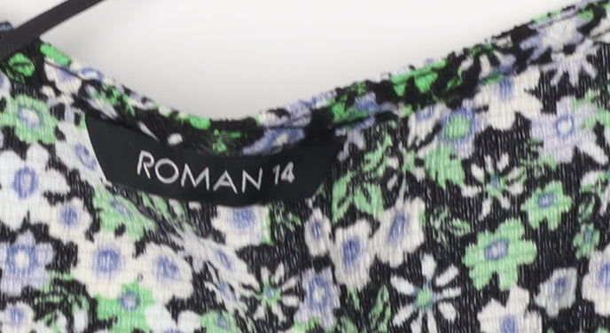 Womens UK Size 14 Roman Multicoloured Basic Blouse
