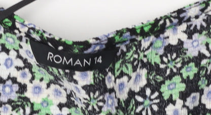 Womens UK Size 14 Roman Multicoloured Basic Blouse