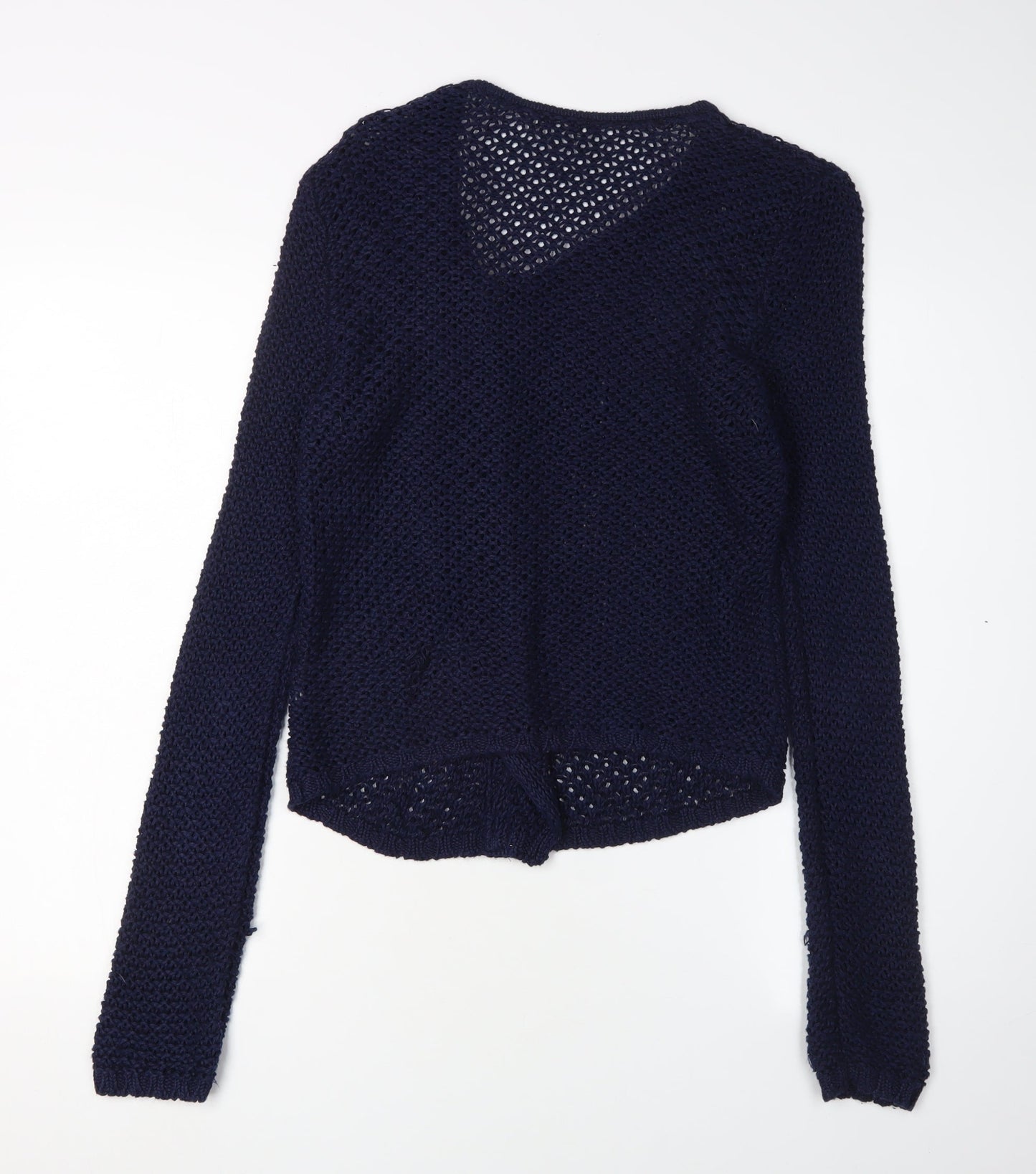 Gap Women's Blue Cardigan, V-Neck, M, Open-Knit, Zip Accent