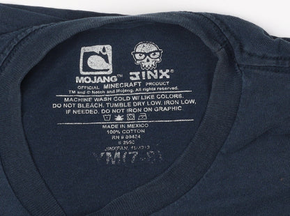JINX Boys Blue Minecraft Graphic T-Shirt 2XS