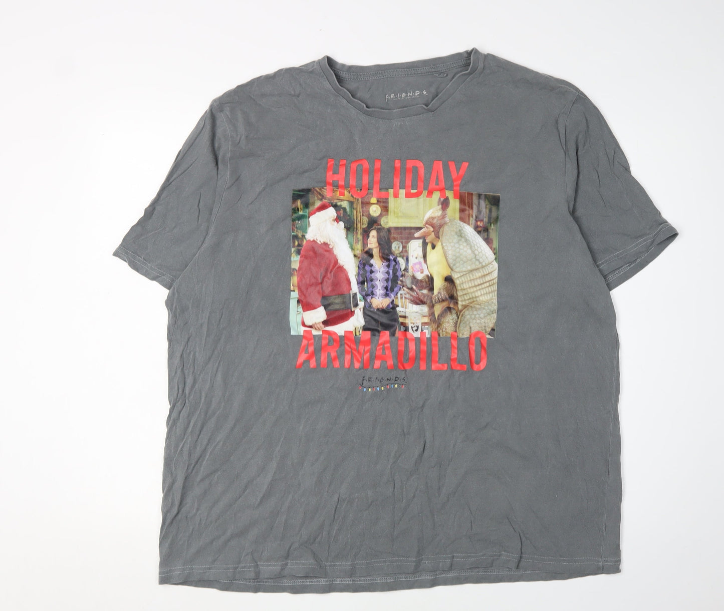 Tu Men's Grey Friends Christmas T-Shirt, 2XL