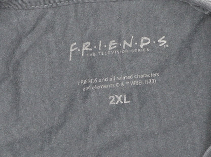 Tu Men's Grey Friends Christmas T-Shirt, 2XL